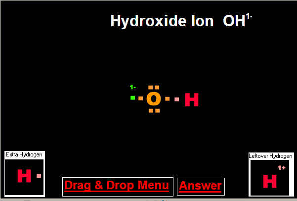 Dot Structure for Hydroxide Ion  OH 1-