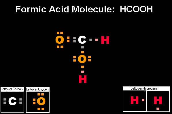 The Correct Answer for the Drag and Drop Formic Acid Exercise