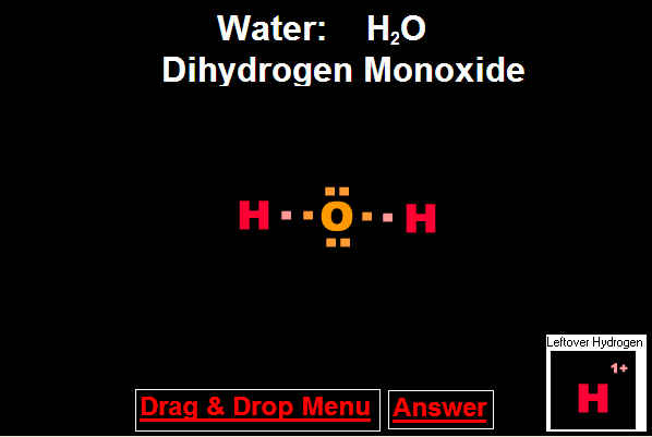 Dot Structure for Water Molecule H2O